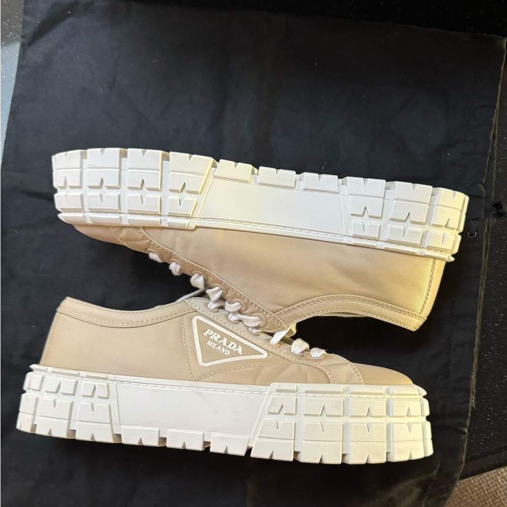 Excellent condition.Prada platform sneaker shoes nylon.Authentic .